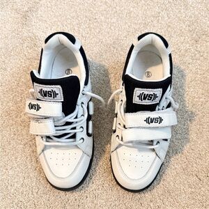 VS Athletics VS010 Powerlifting Olympic Weightlifting Shoes Size 8 White/ Black